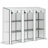 Outsunny Lean-to Mini Greenhouse W/ 3 Tier Shelves, 3 Roll-up Doors, White