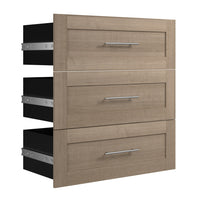 Bestar Pur 3-Drawer Set for Pur 36 W Closet Organizer - Ash Grey