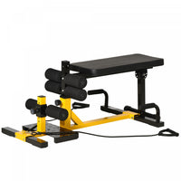 Soozier 3-in-1 Squat Machine W/ Resistance Bands, Adjustable Padded Bench & Leg Exerciser, Squats, P