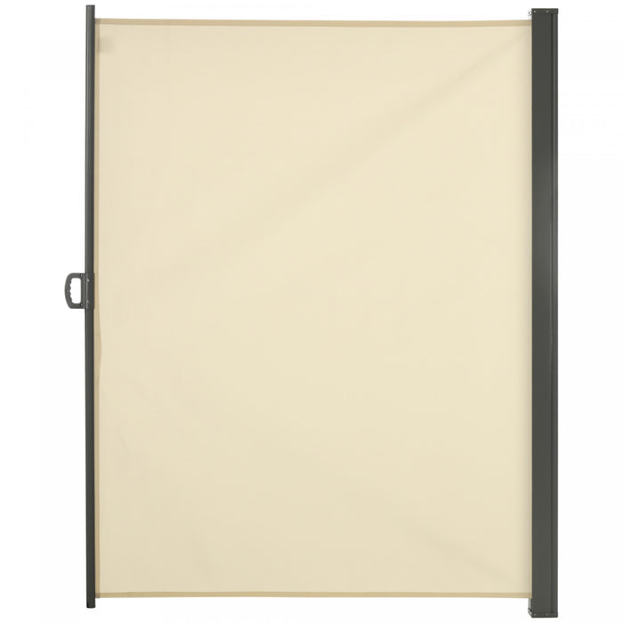 Outsunny 118\" X 79\" Retractable Side Awning Patio Outdoor Folding Privacy Screen With Resistance To Uv Rays & Wind, Cream White