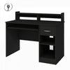 Axess Office Desk with Keyboard Tray and Drawer with USB Port Pure Black - South Shore