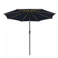 Costway 10 FT 112 LED Solar-Lighted Patio Table Market Umbrella Crank Tilt Outdoor Navy