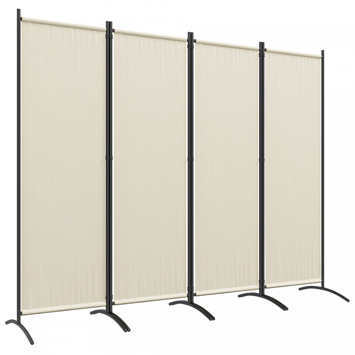 Outsunny Room Divider, 5.6ft Folding Privacy Screen, Cream White