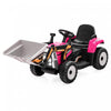 Costway Kids Ride On Excavator Digger 12v Electric Tractor Rc W/ Digging Bucket Pink