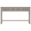 Michael Solid Wood Console Table For Entryway With Storage Drawers And Bottom Shelf - Grey