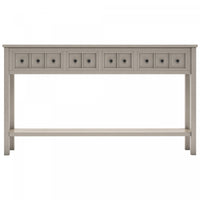 Michael Solid Wood Console Table For Entryway With Storage Drawers And Bottom Shelf - Grey