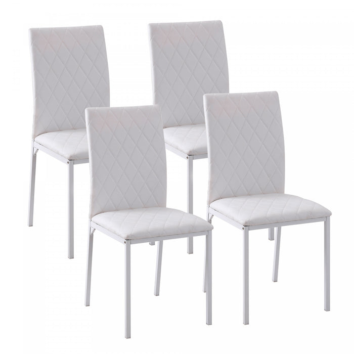 HOMCOM Dining Chairs Set of 4, Upholstered Faux Leather Accent Chairs