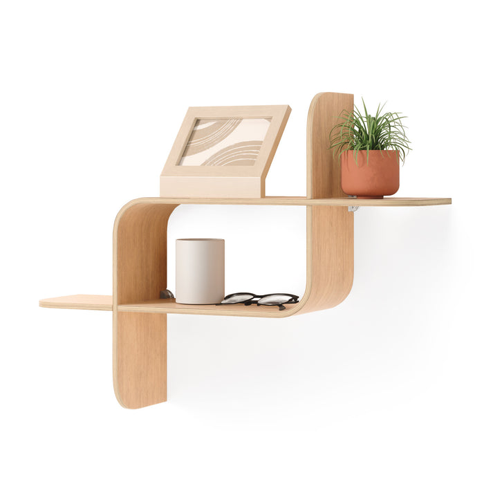 Umbra Modern Wood Montage Wall Shelf - Natural