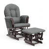 Storkcraft Hoop Glider and Ottoman - Espresso/Gray