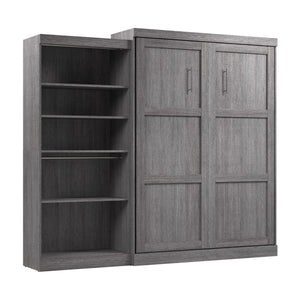 Bestar Pur Queen Murphy Bed with Closet Organizer (101 W) - Bark Grey