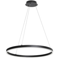 Dainolite Circulo Chandelier 34w Matte Black Finish White Acrylic Diffuser Lamp