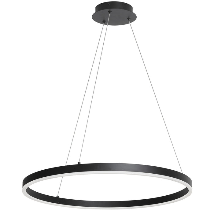 Dainolite Circulo Chandelier 34w Matte Black Finish White Acrylic Diffuser Lamp