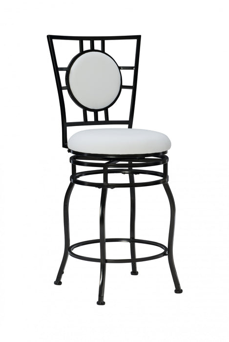 Townsend Faux Leather Adjustable Leg Bar Stool - Black