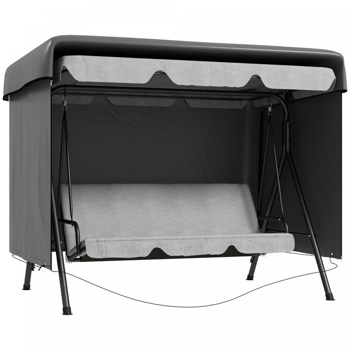 Outsunny 3-seater Patio Swing Cover, 85\" X 61\" X 59\", Dark Grey