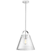 Dainolite Polly 1 Light Pendant Medium Polished Chrome Finish Clear Glass Lamp
