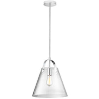 Dainolite Polly 1 Light Pendant Medium Polished Chrome Finish Clear Glass Lamp