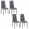 HOMCOM Dining Chairs Set of 4, Linen Fabric Upholstered Accent Chairs, Grey