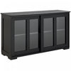 HOMCOM Kitchen Sideboard Stackable Storage Cabinet with Sliding Glass Door