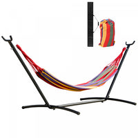 Outsunny Patio Hammock With Stand, Fabric Outdoor Hammock Bed With Stand, Free Standing Adjustable L