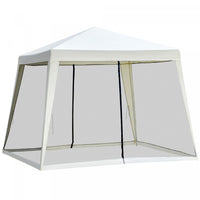 Outsunny 10x10ft Party Tent Canopy With Netting, Patio Screen House Slant Leg Outdoor Gazebo Sun Sha