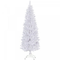 Homcom 6ft Tall Pencil Artificial Christmas Tree With Steel Base, White
