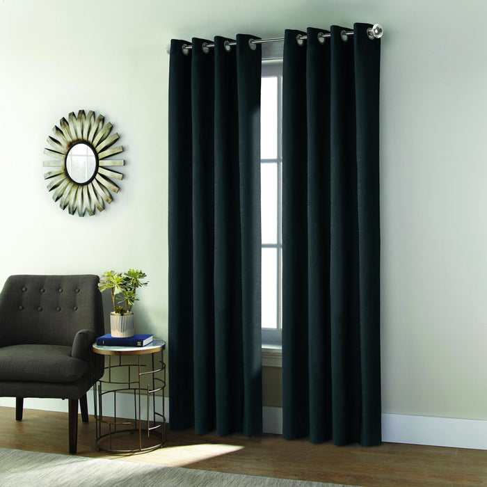 Shadow Black Grommet Curtain Panel - 52\" X 63\"
