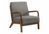 Monarch Specialties - Accent Chair, 34"H, Upholstered, Living Room, Bedroom, Grey Fabric, Brown Walnut Wood | Monarch Specialties - Chaise D'Appoint, 34"H, Rembourre, Salon, Chambre A Coucher, Gris Fonce, Bois Noyer Brun
