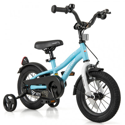 Costway 12" Kids Bike For 3-4 Years Old Boys & Girls With Adjustable Seat Handbrake Reflectors Blue