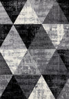 Covington Black White Grey Distressed Geometric Triangle Rug, 5'3\" x 7'7\" Indoor Area Rug