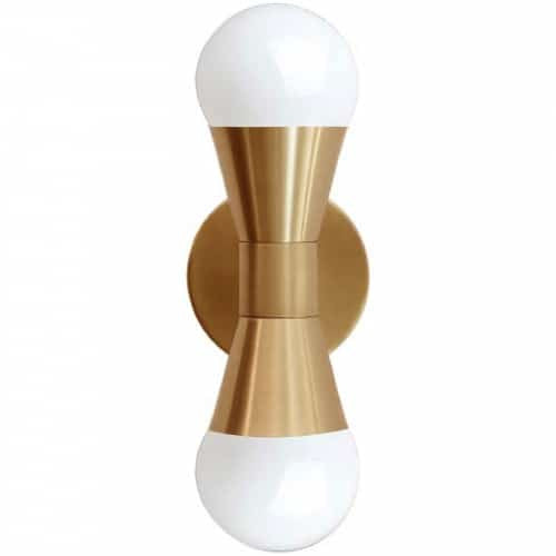 Dainolite Fortuna 2 Light Wall Sconce Aged Brass Lamp