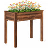 Outsunny 34\"x18\"x30\" Elevated Planter Box, Wooden Patio Raised Garden Bed