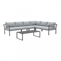 Sunnyside Modern 5-Piece Conversation Set in Gray 