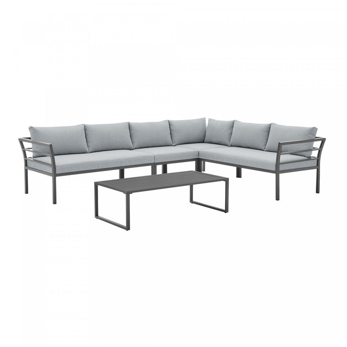 Sunnyside Modern 5-Piece Conversation Set in Gray