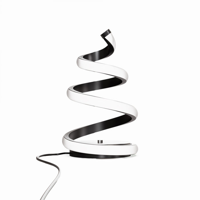 16\" Matte Black Spiral LED Table Lamp