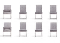 Element Modern 8-Piece Dining Chair Set in Gray 