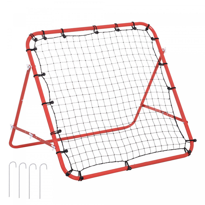 Homcom Rebounder Net Football Training Aid Kickback Target Play Red