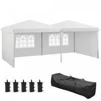 Outsunny 10' X 19' Pop Up Canopy Tent With Sidewalls, Instant Sun Shelter, Tents For Parties, Height