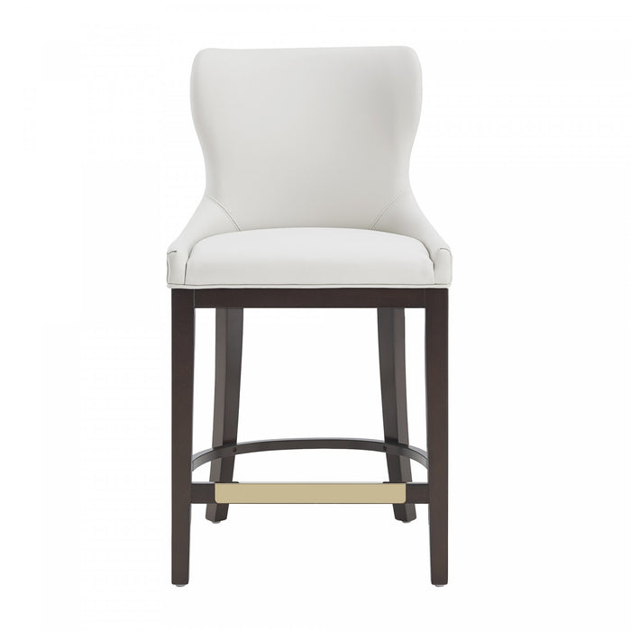 Blair Modern Wood Upholstered Counter Stool in White