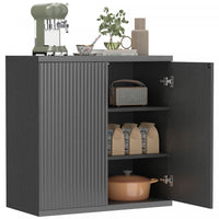HOMCOM Sideboard Cabinet, Kitchen Cabinet with Soft-Close Door, Black Grey