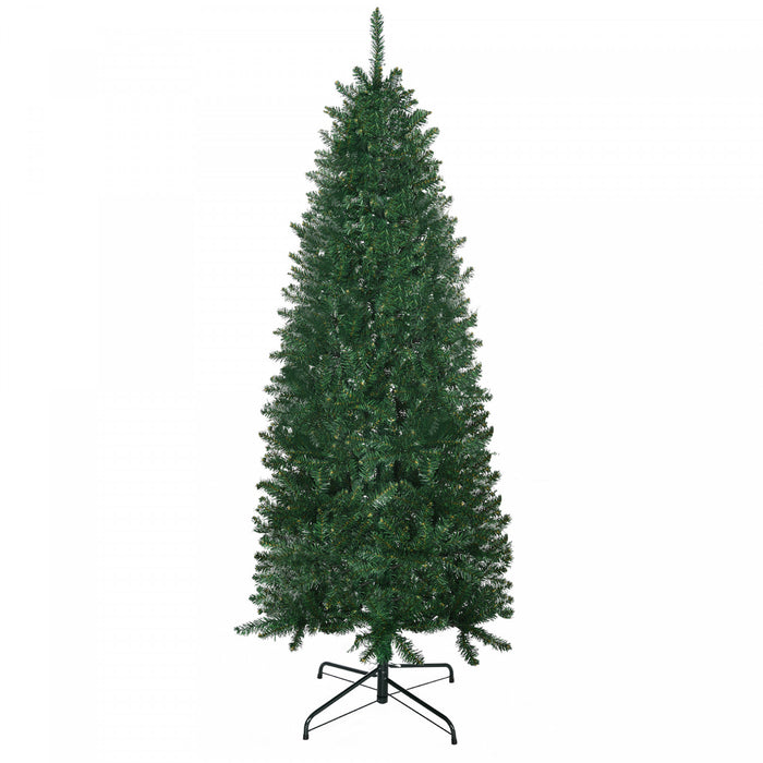 HOMCOM 6ft Artificial Christmas Tree, Xmas Tree with 583 Branch Tips, Green