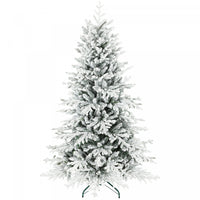 HOMCOM 6ft Christmas Tree, Full Flocked Pine Tree, Easy Assembly