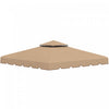Outsunny 9.8'x9.8' Double Roof Gazebo Replacement Canopy Top Cover, Khaki