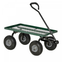 Outsunny Heavy Duty Garden Wagon Cart, Utility Wagon Cart with Metal Frame, 10