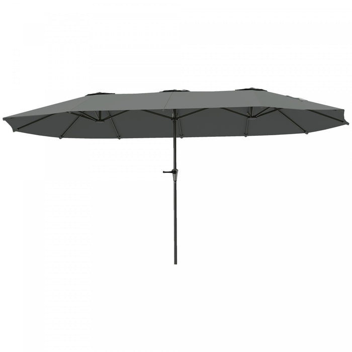 Outsunny 13ft Double-Sided Patio Umbrella, Outdoor Parasol w/ Crank Handle
