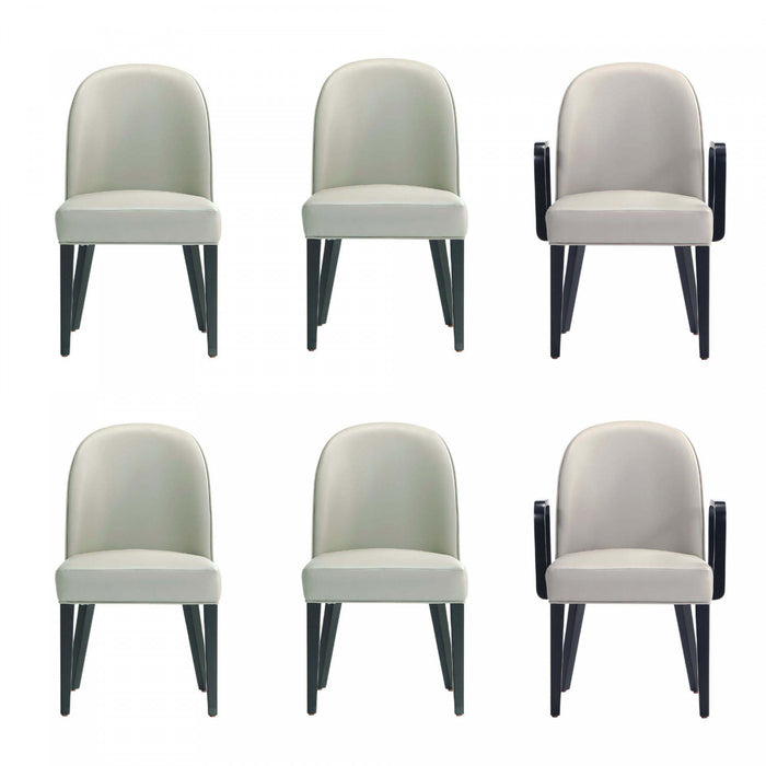 Hillman Modern 6-Piece Dining Chair Set in Light Gray