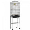 Pawhut 62\" Bird Cage Budgie Cage With Wheels, Detachable Stand, Storage, Black