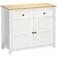 HOMCOM Sideboard Kitchen Storage Cabinet with Drawer Adjustable Shelf White