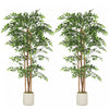 HOMCOM 6FT Artificial Banyan Tree, Set of 2 Artificial Plant for Home Decor