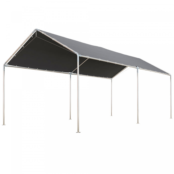 Outsunny 10'x20' Carport Heavy Duty Galvanized Car Canopy, Grey