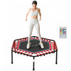 Soozier 45" Rebounder Trampoline for Adult, Quiet and Safe Bungee Rebounder Mini Trampoline Indoor with Remote Control and Colorful LED Lights, Red